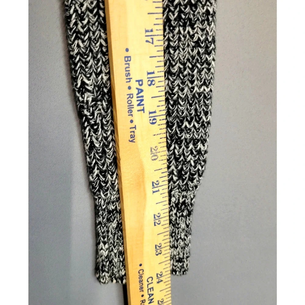 Gap Sweater Dress Womens L Black White Knit Marled Side Zipper Long Sleeves - Picture 8 of 12